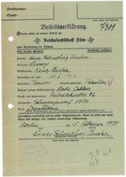 Anny Ondra erklärt ihren Beitritt zur Reichsfilmkammer, 15. Februar 1934