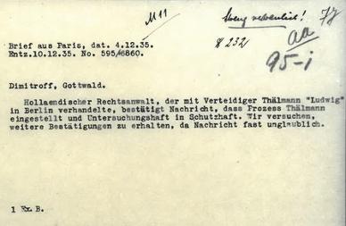 „Brief aus Paris“ an die Komintern, 4. Dezember 1935