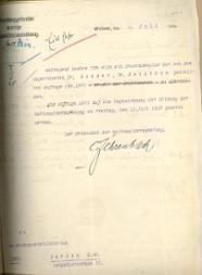 Mit Anschreiben wird die Anfrage dem Reichspostministerium zugestellt.