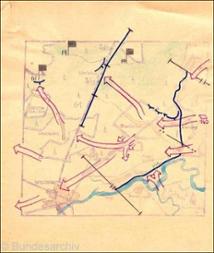 Gefechtsbericht über Kämpfe an der Bugfront, September 1944; Skizze