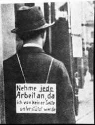 Weltwirtschaftskrise: Arbeitsloser auf Arbeitssuche, 1929/1933