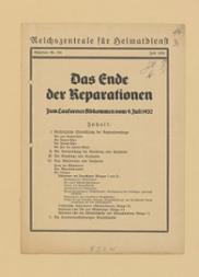 Titelblatt der Handreichung von der Informationsbehörde "Reichszentrale für Heimatdienst"