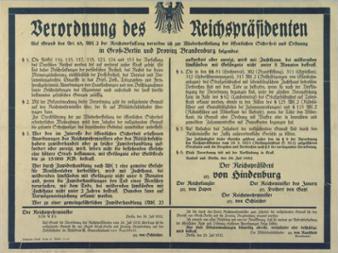 Verordnung des Reichspräsidenten Paul von Hindenburg vom 20. Juli 1932