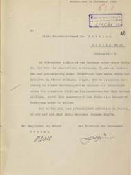 Einladung an Dr. Edwin Redslob durch den Oberbürgermeister von Dessau Fritz Hesse und den Direktor des Bauhauses Walter Gropius vom 16. Nov. 1926 zur Einweihung der neuen Gebäude in Dessau