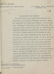 Schreiben von Dr. Edwin Redslob an den thüringischen Staatsminister a.D. Emil Hartmann vom 1. Okt. 1924  zur Kündigung aller Lehrer am Bauhaus