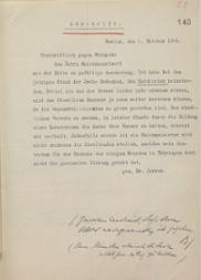 Schreiben des Reichsministers des Innern Karl Jarres an Dr. Edwin Redslob vom 1. Oktober 1924 (Abschrift)
