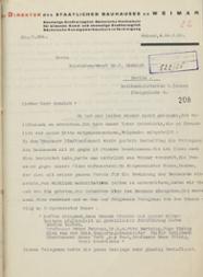 Schreiben von László Moholy-Nagy in Vertretung von Walter Gropius an Dr. Edwin Redslob vom 24. März 1925, S.1