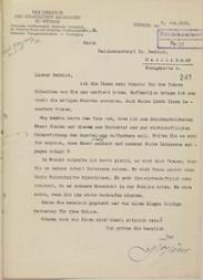 Schreiben von Walter Gropius an Dr. Edwin Redslob vom 8. Jan. 1923