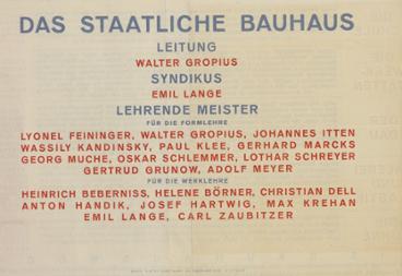 Werbeflyer für die Bauhaus-Ausstellung 1923, Rückseite