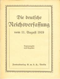 Die deutsche Reichsverfassung 1919