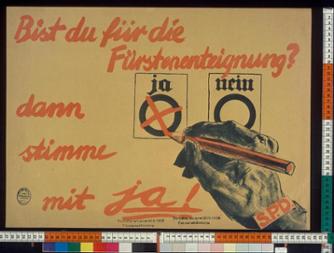 Plakat zur Fürstenenteignung, Juni 1926