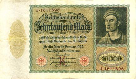 Reichsbanknote 10.000 Mark, 19. Januar 1922