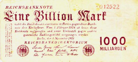 Reichsbanknote 1 Billion Mark, 1. November 1923