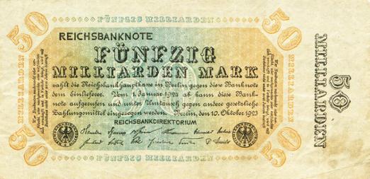 Reichsbanknote 50 Milliarden Mark, 10. Oktober 1923