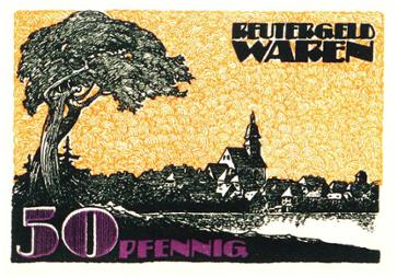 Reutergeld der Stadt Waren, 50 Pfennig