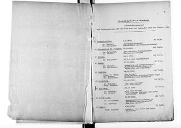 Inhaltsverzeichnis zu den staatsbürgerlichen Bildungstagen und Lehrgängen der Reichszentrale für Heimatdienst vom September 1925 bis Januar 1926