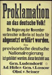 Proklamation der Putschisten, 8./9. November 1923