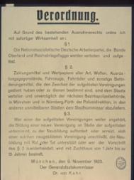 Verbot der NSDAP, 9. November 1923