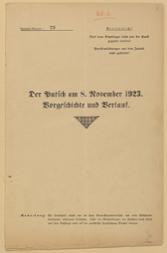 Deckblatt einer Denkschrift zu den Ereignissen, November 2023