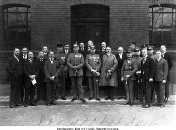Beteiligte des „Hitler-Prozesses“ vor dem Volksgericht München, 26. März 1924