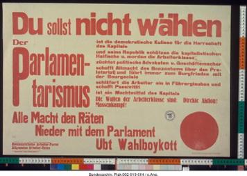 Plakat der Kommunistischen Arbeiterpartei Deutschlands, ca. 1920