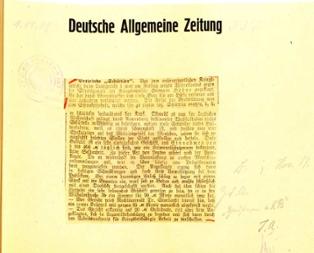 Artikel in der Deutschen Allgemeinen Zeitung vom 1. November 1919