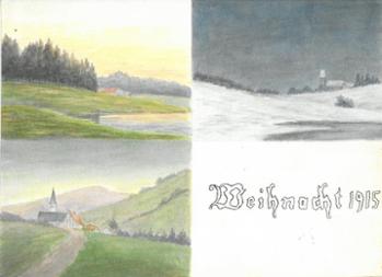 Aquarell „Weihnacht 1915“