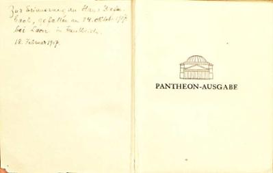 Hölderlin, Friedrich Gedichte / Friedrich Hölderlin / [Auswahl, Textrevisionen u. Einl. von Emil Strauss]. - Berlin : Fischer, [1914]. - XXIX, 198 S. (Pantheon-Ausgabe)