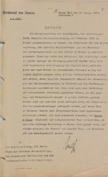 Schreiben des Reichsamtes des Innern an die Reichsregierung, die Chefs der obersten Reichsbehörden und die Landesregierungen vom 20. Januar 1919