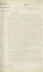 Antwortschreiben des  Präsidenten des Reichsministeriums an den Präsidenten des preußischen Staatsministeriums vom 15. April 1919