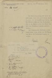 Schreiben des Rats der Volkbeauftragten vom 26. November 1918, unterzeichnet von Friedrich Ebert und Hugo Haase
