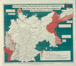  Plakat zu den Abstimmungsgebieten gemäß Versailler Vertrag [1919/1920]