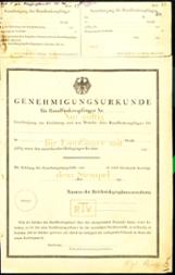 Für den Betrieb eines  Rundfunkgerätes mussten die Besitzer eine Genehmigungsurkunde erwerben. - Seite 1