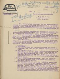 Maschienengeschriebenes Schreiben mit handschriftlichen Anmerkungen