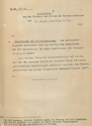 Auszug aus dem Protokoll der Sitzung des Reichsministeriums vom 11. August 1919 zur Eidesformel für Militärpersonen