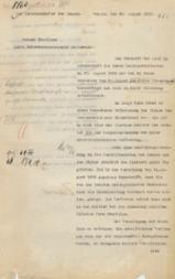 Schreiben des Reichsministers des Innern an Unterstaatssekretär Theodor Lewald vom 22. August 1919, S. 1