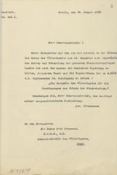 Schreiben des Außenministers Gustav Stresemann zur Minderheitenfrage an den Generalsekretär des Völkerbundes Sir James Eric Drummond vom 29. Januar 1929