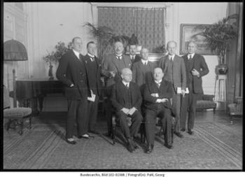 Eintritt Deutschlands in den Völkerbund: Die deutsche Delegation im Hotel "Metropol" in Genf, März 1926