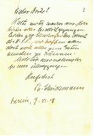 Schreiben von Philipp Scheidemann an Gustav Noske, 9. November 1918
