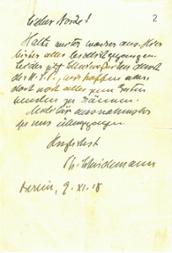 Schreiben von Philipp Scheidemann an Gustav Noske, 9. November 1918