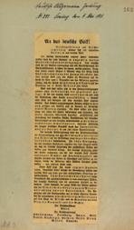 Deutsche Allgemeine Zeitung vom 7. Mai 1919: Aufruf des Reichspräsidenten und der Reichsregierung an das deutsche Volk